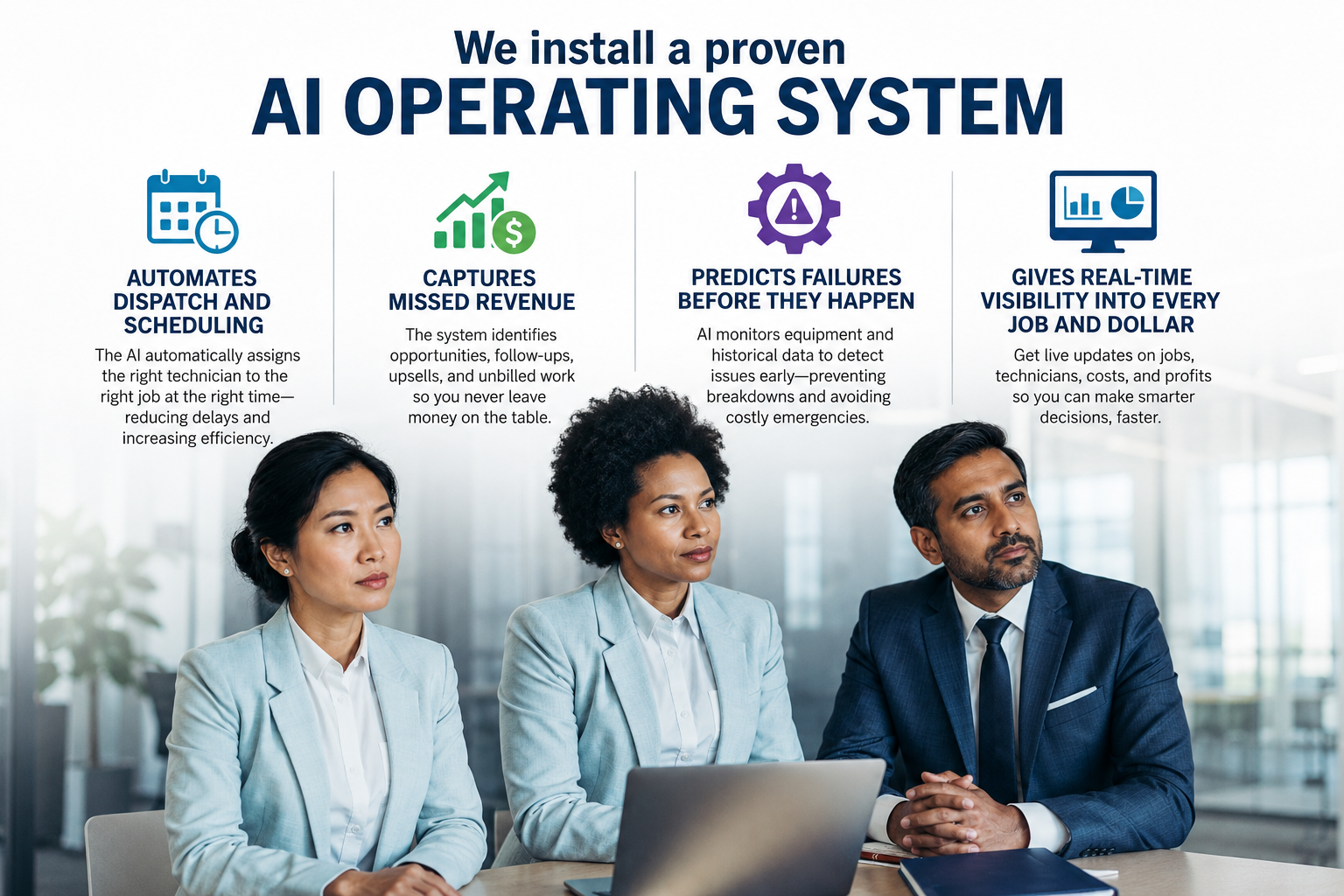 AI tools and business systems illustration